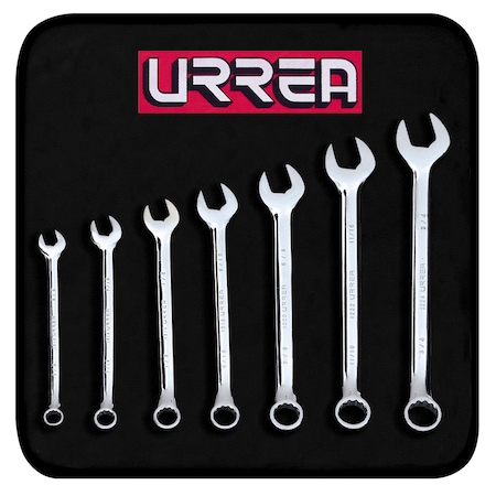 Urrea Full polished 12-point combination wrench set 7 pc 1200H